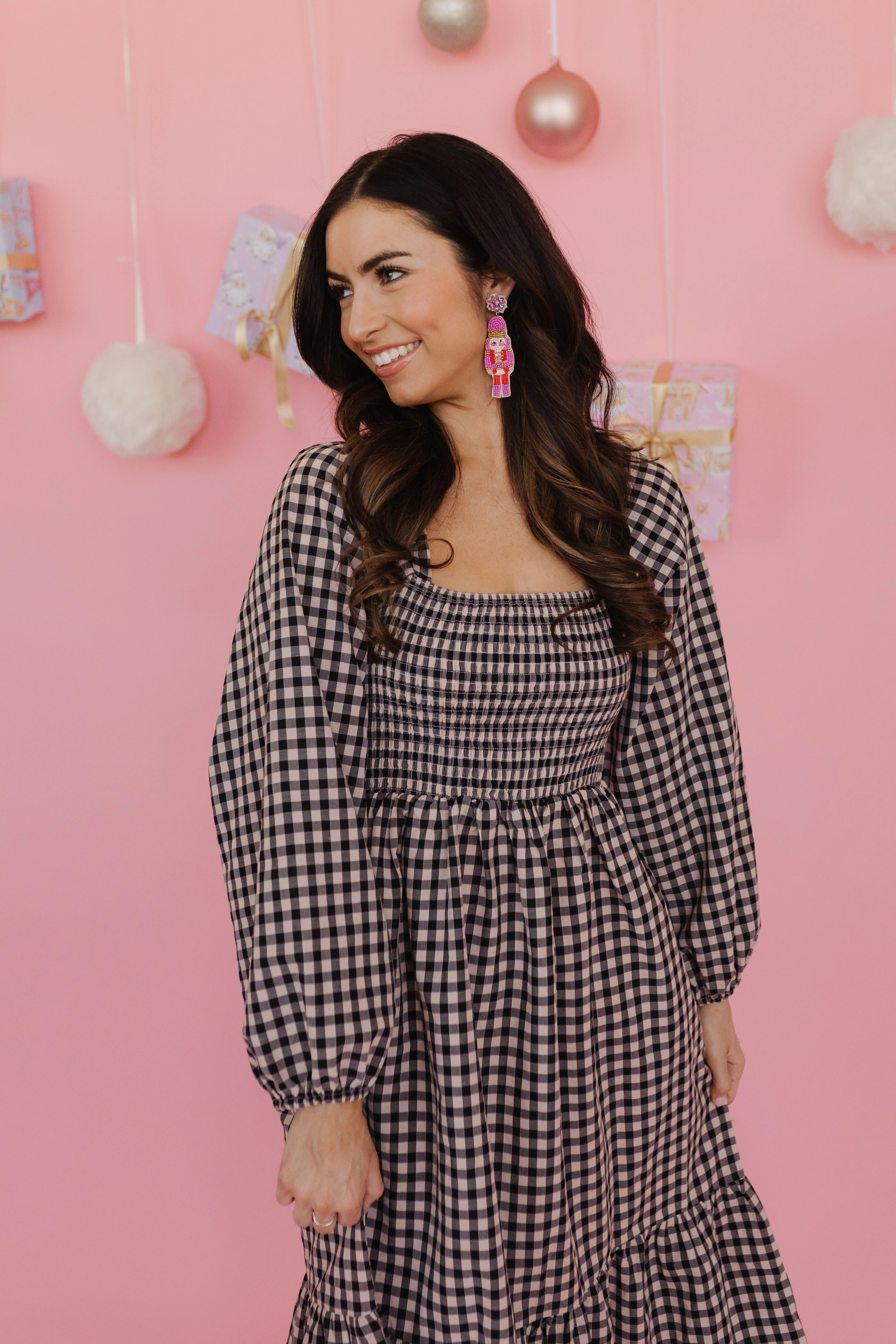 THE LILA GINGHAM DRESS IN BLACK | Pink Desert