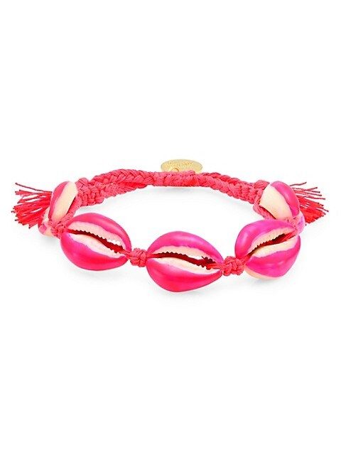 Neon Pink Shell Pull-Tie Bracelet | Saks Fifth Avenue OFF 5TH (Pmt risk)