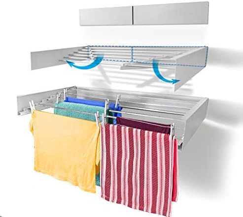 Step Up Laundry Drying Rack, Wall Mounted, Retractable Clothes Drying Rack, 60lbs Capacity, 20 Li... | Amazon (US)