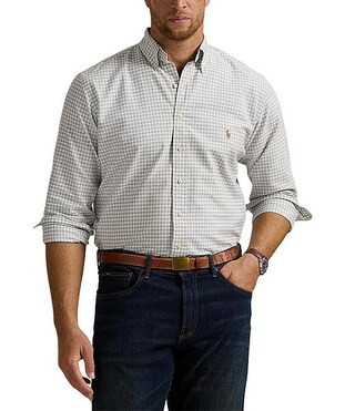 Polo Ralph Lauren Big & Tall Gingham Oxford Long Sleeve Woven Shirt | Dillard's | Dillard's