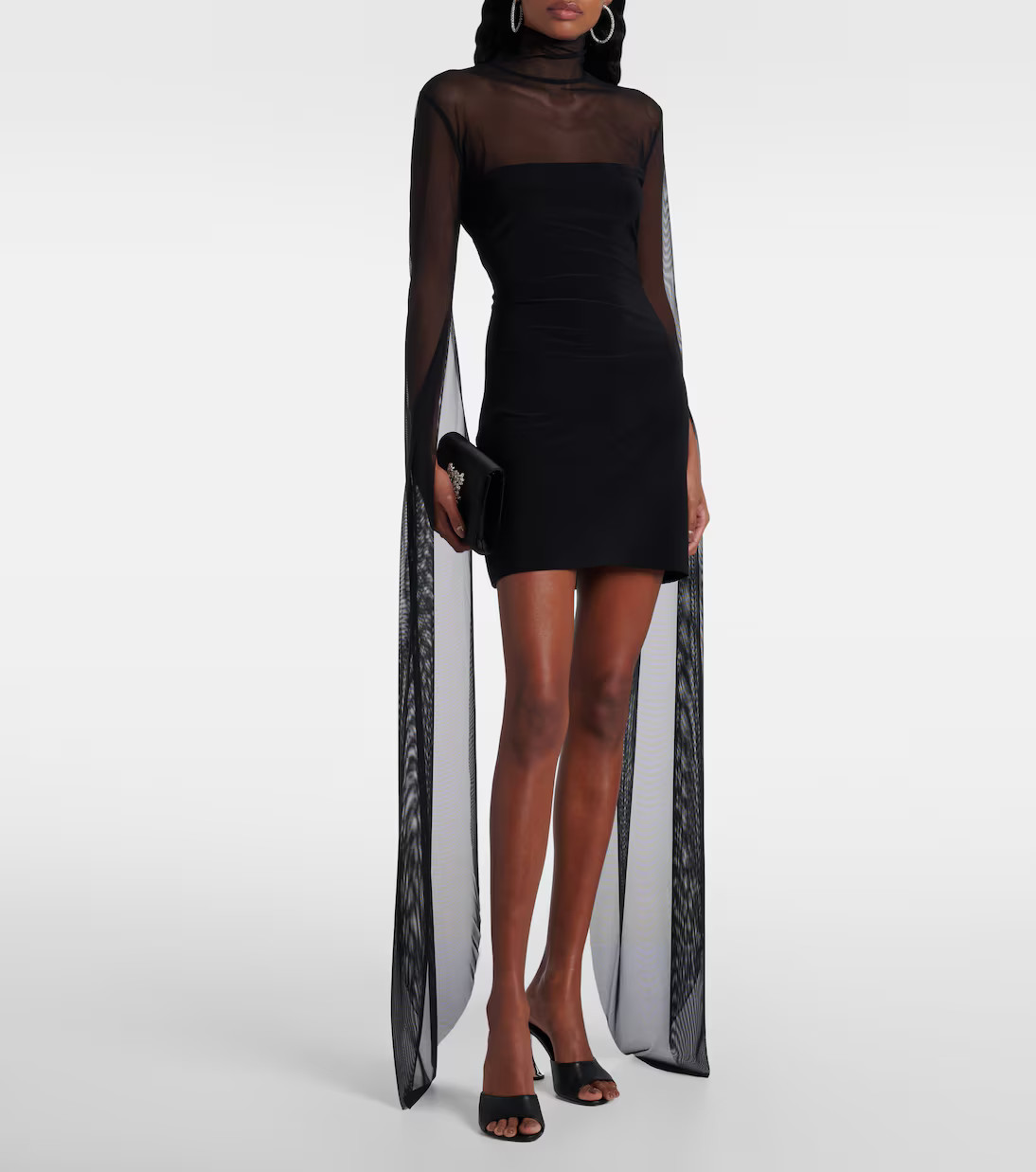 Abito corto in jersey e mesh | Mytheresa (IT)