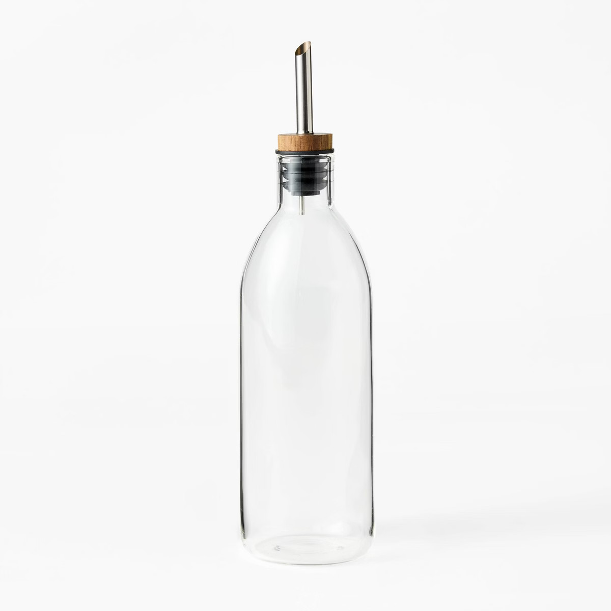 Glass Olive Oil Bottle - Figmint™: Clear Glass Oil Dispenser with Stainless Steel & Silicone Li... | Target