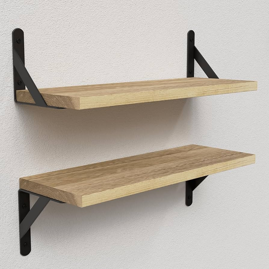 Rustic Floating Shelves for Wall, Farmhouse Wood Shelf for Wall Decor, 2 Sets of Wall Mounted Roo... | Amazon (US)