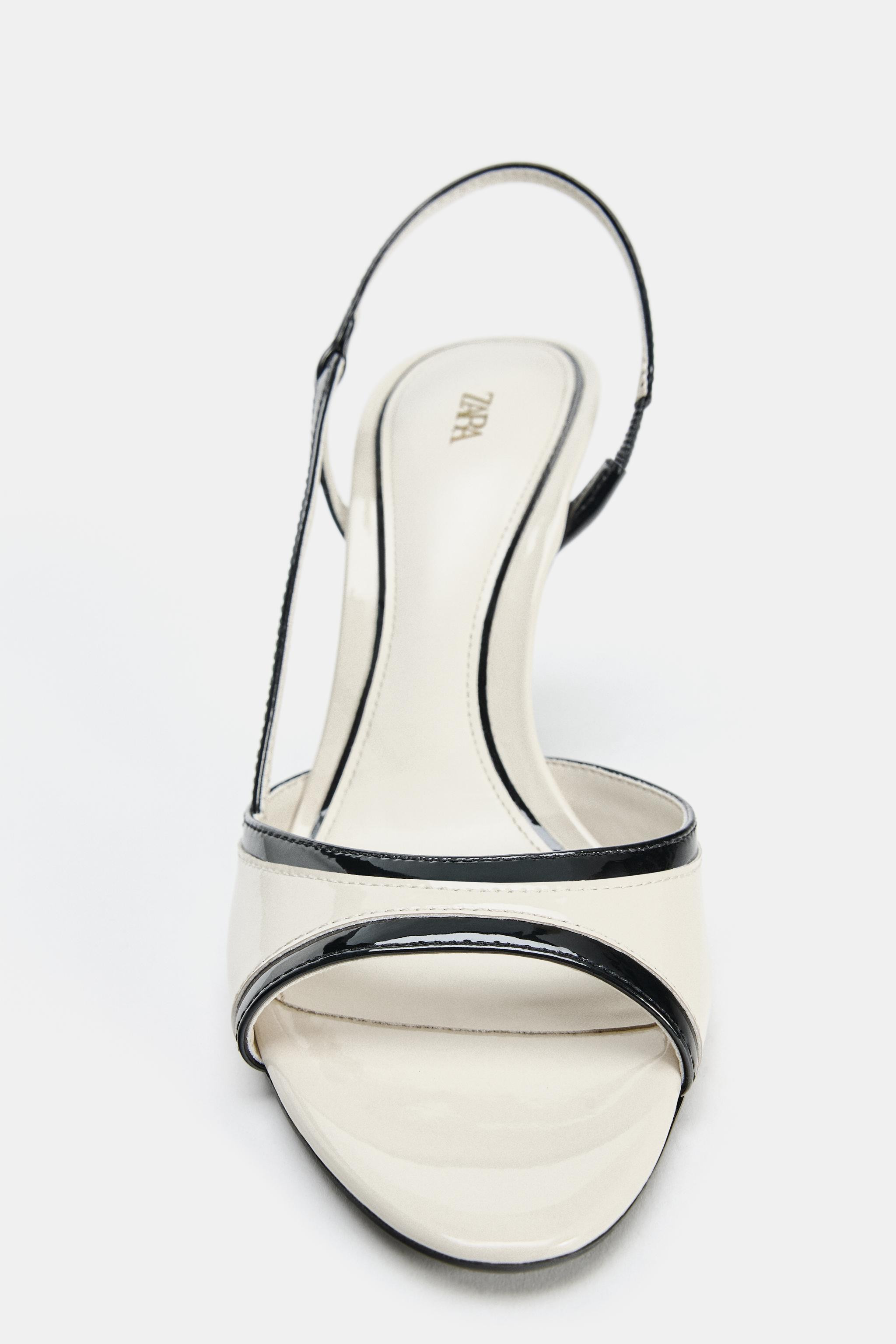 PATENT-EFFECT HEELED SANDALS | Zara UK