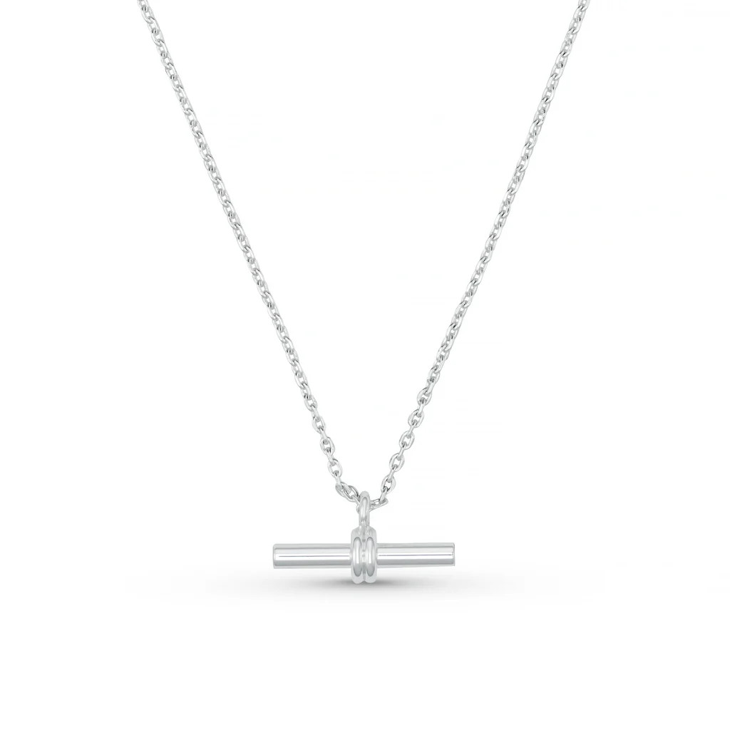 LUXE Linear T-Bar Drop Necklace - Silver | Orelia