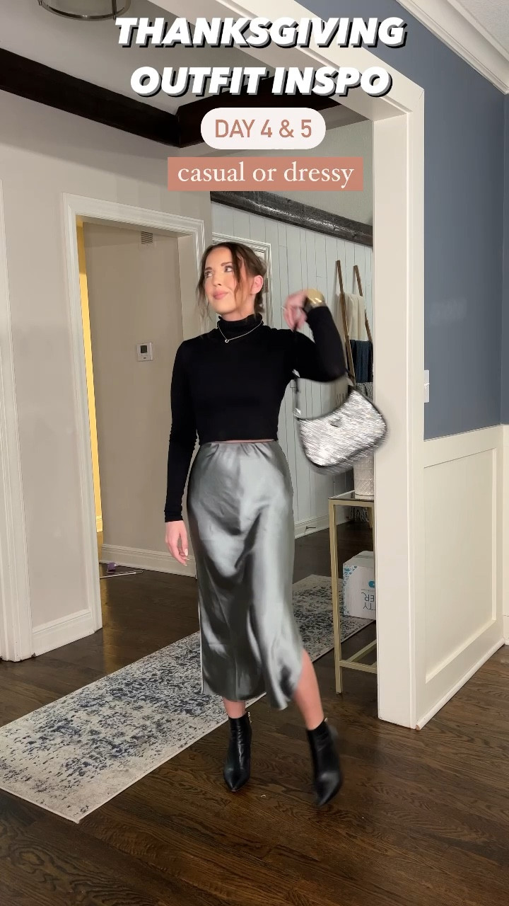 Last minute Thanksgiving outfit inspo! 

Dressy: wearing XS in skirt and top
Casual: wearing a 25S in jeans and S in top

Thanksgiving outfit, holiday outfits, silk skirt 

#LTKstyletip #LTKHoliday #LTKCyberWeek