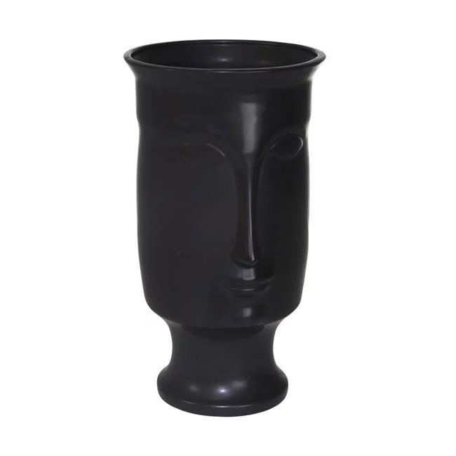Sagebrook Home 14698-01 11 in. Ceramic Face Vase with Base, Black | Walmart (US)