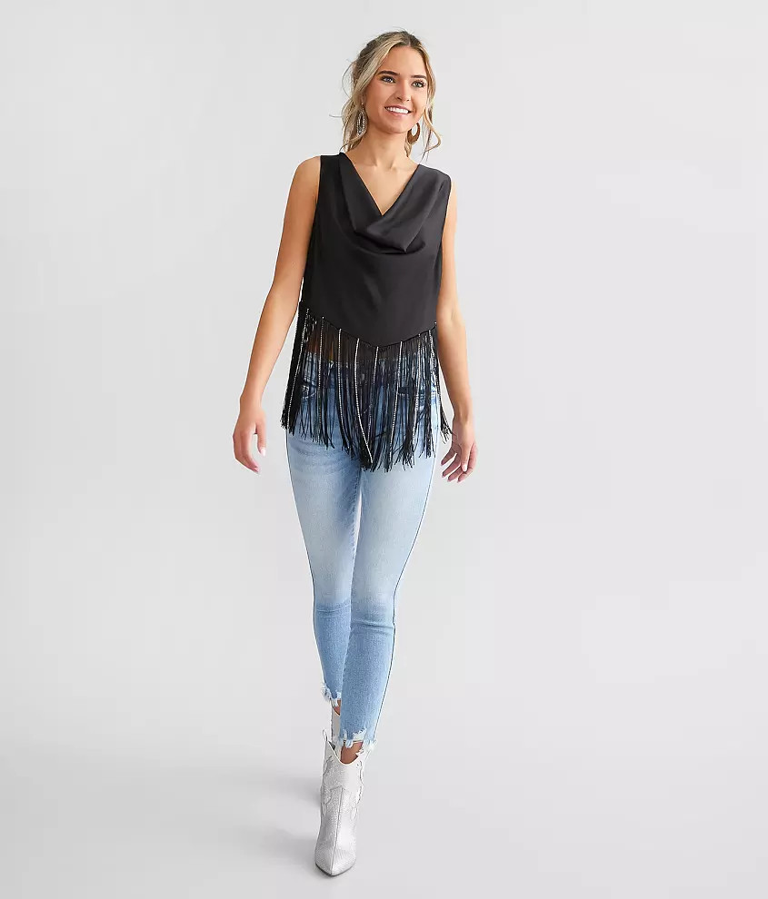 Rhinestone Fringe Tank Top | Buckle