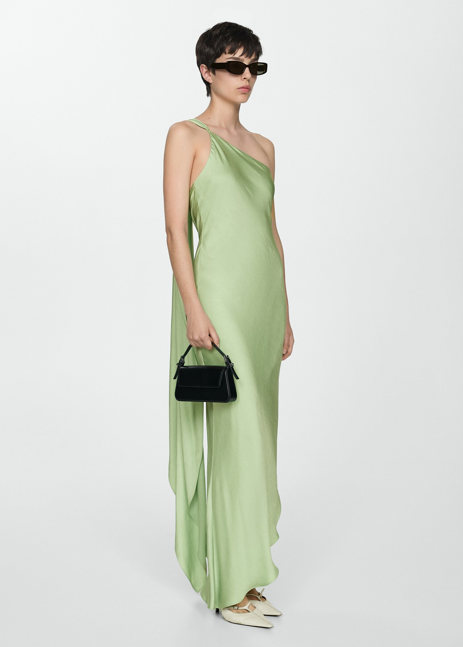 Asymmetrical dress with straps | MANGO (US)