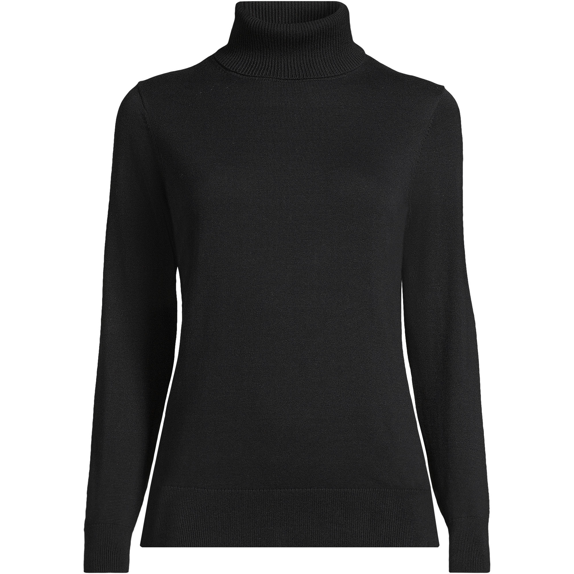 Women's Fine Gauge Cotton Turtleneck Sweater | Lands' End (US)