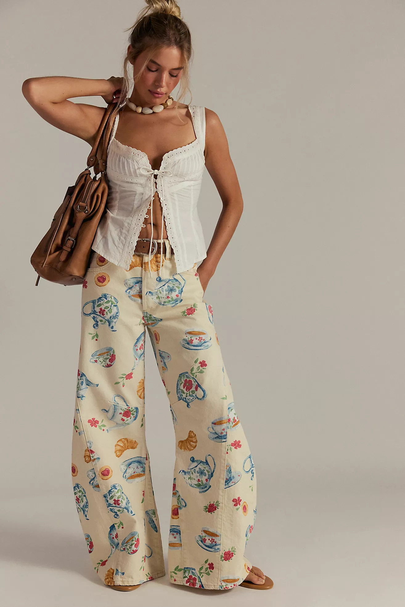 We The Free Eden Printed High Slouchy Flare Jeans | Free People (Global - UK&FR Excluded)
