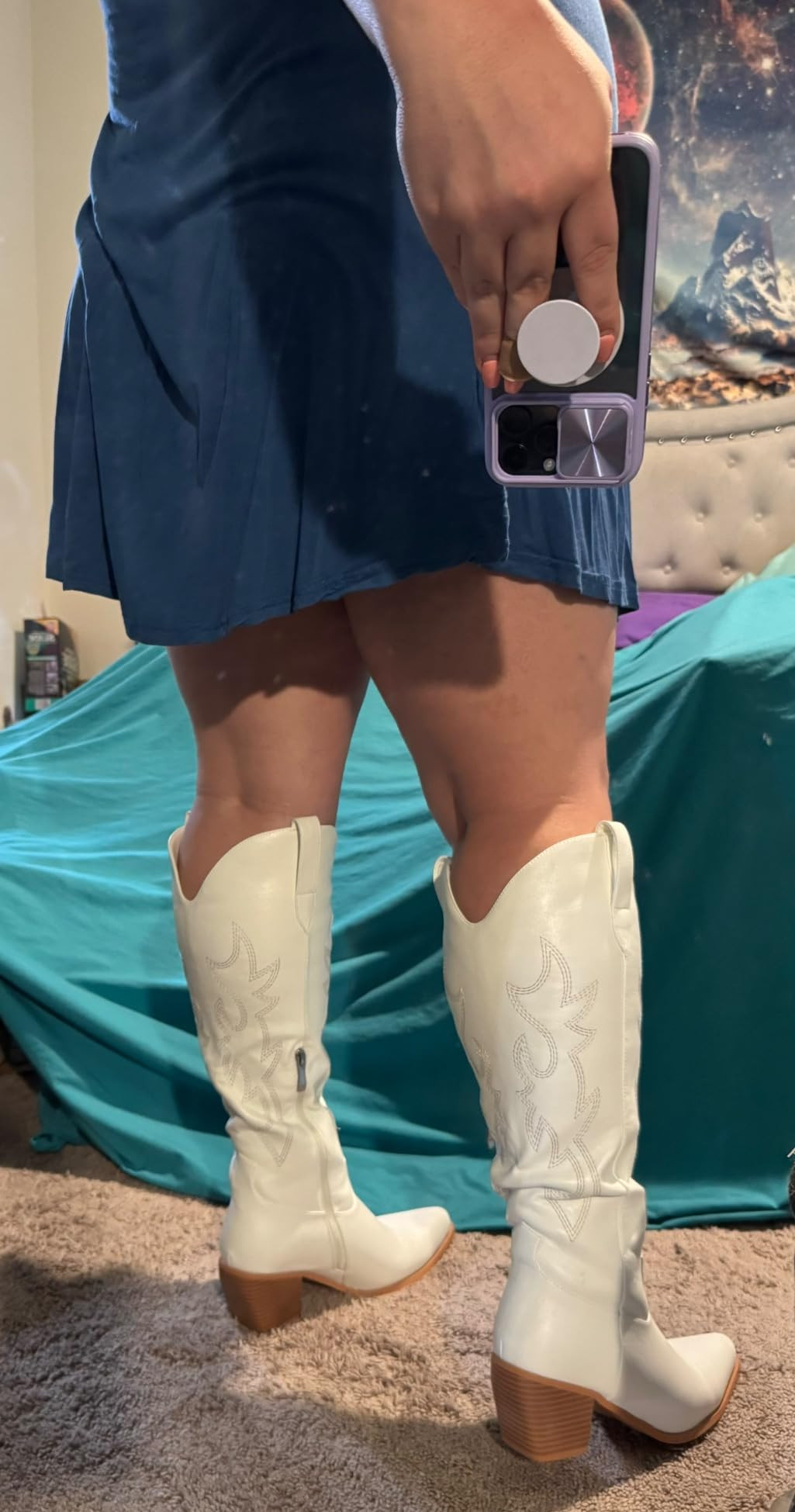 Pasuot Western Cowboy Boots for Women - Knee High Wide Calf Cowgirl Boots with Classic Embroidere... | Amazon (US)