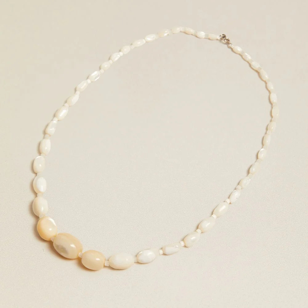 Vintage Mother Of Pearl Gradient Beaded Necklace | Orelia