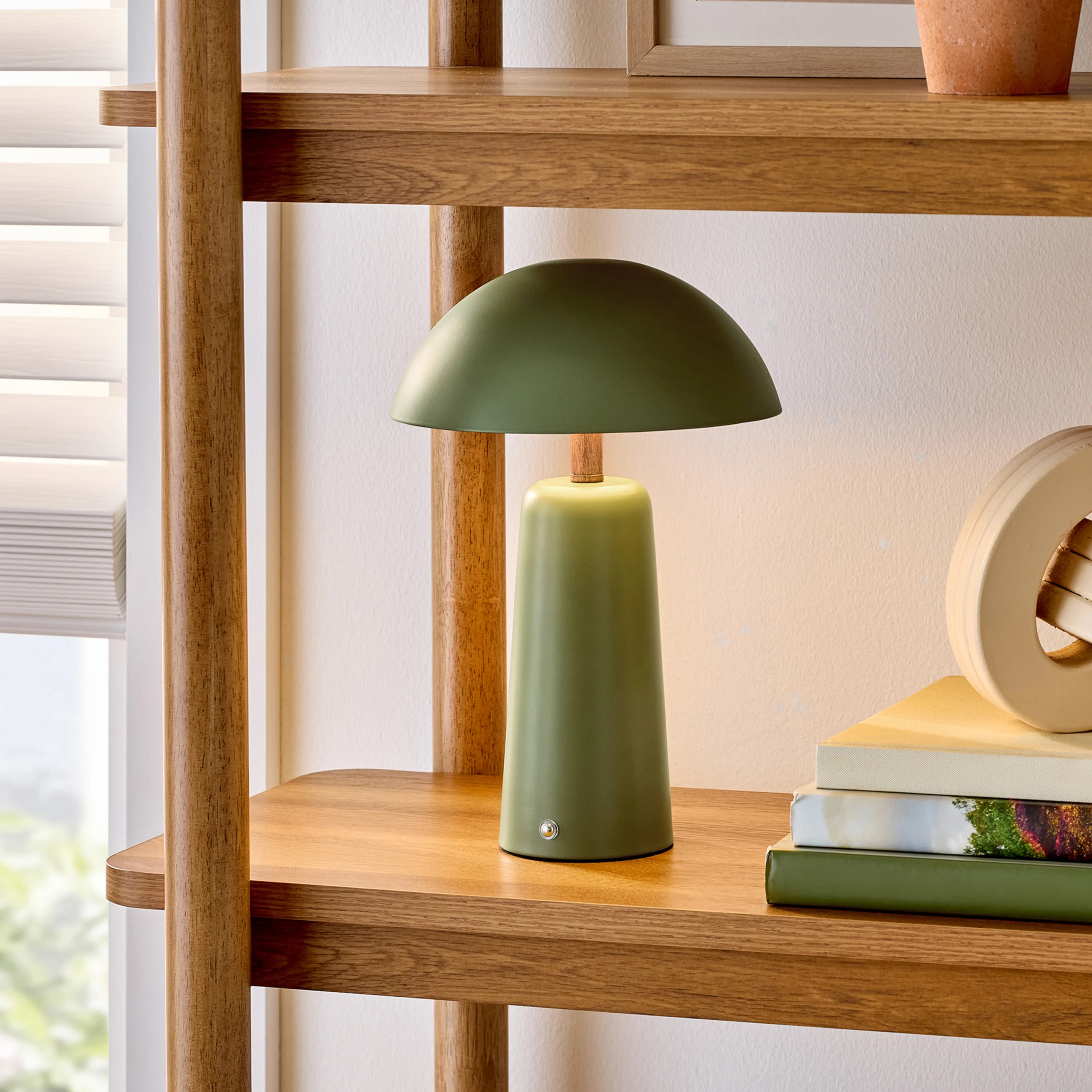 Better Homes & Gardens 12" Green Dome Rechargeable LED Portable Lamp with Dimmable Touch Sensor | Walmart (US)