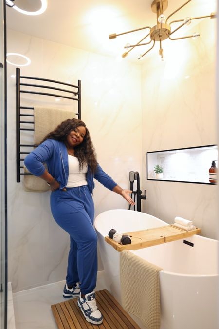 Modern luxe bathroom transformation! 

Would you considering creating a relaxing, at-home spa area in your master bathroom? 🛀 

#interiordesign #bathroomremodel

#LTKSaleAlert #LTKHome #LTKSeasonal