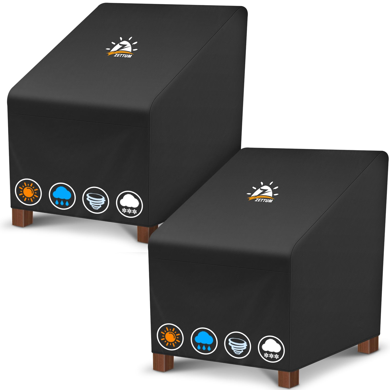 Patio Chair Covers 2 Pack - 600D Outdoor Chair Cover Waterproof & Heavy Duty, Lawn Lounge Furnitu... | Amazon (US)