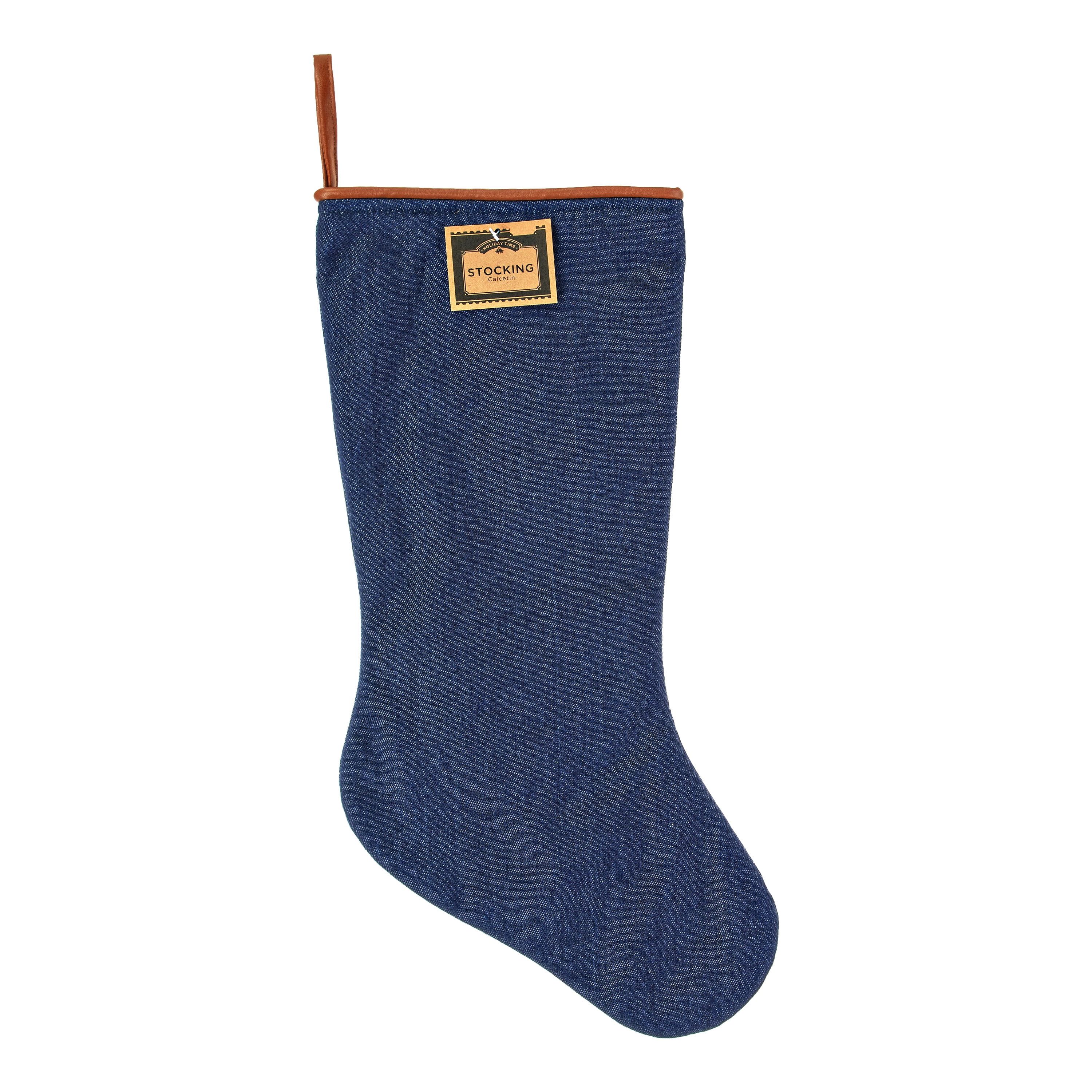 Holiday Time Blue Denim Christmas Stocking, 20" | Walmart (US)