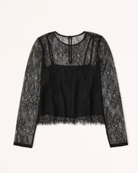 Women's Long-Sleeve Lace Top | Women's New Arrivals | Abercrombie.com | Abercrombie & Fitch (US)