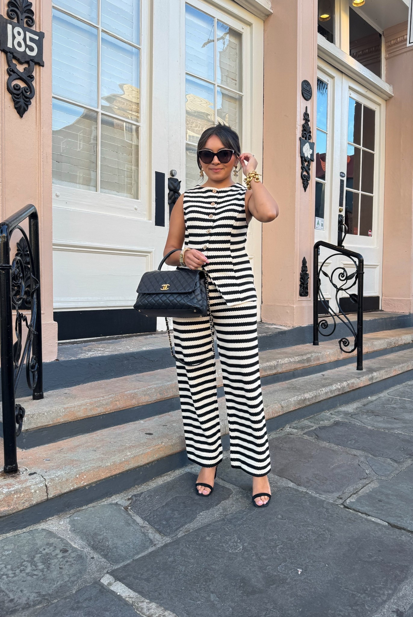 Use my code RACHEL20 for 20% Off $100+ Reg Price Apparel, Accessories, Shoes, Beauty & Home

Most asked about matching set! Top size small regular - I bought this in store and petite wasn’t available. I sized up a size so it fits over my hips. I’d order the small petite 
Pants size 26 regular - fits like a full length pant on me and I can wear these pants with flats.

#LTKStyleTip #LTKPetite #LTKSaleAlert