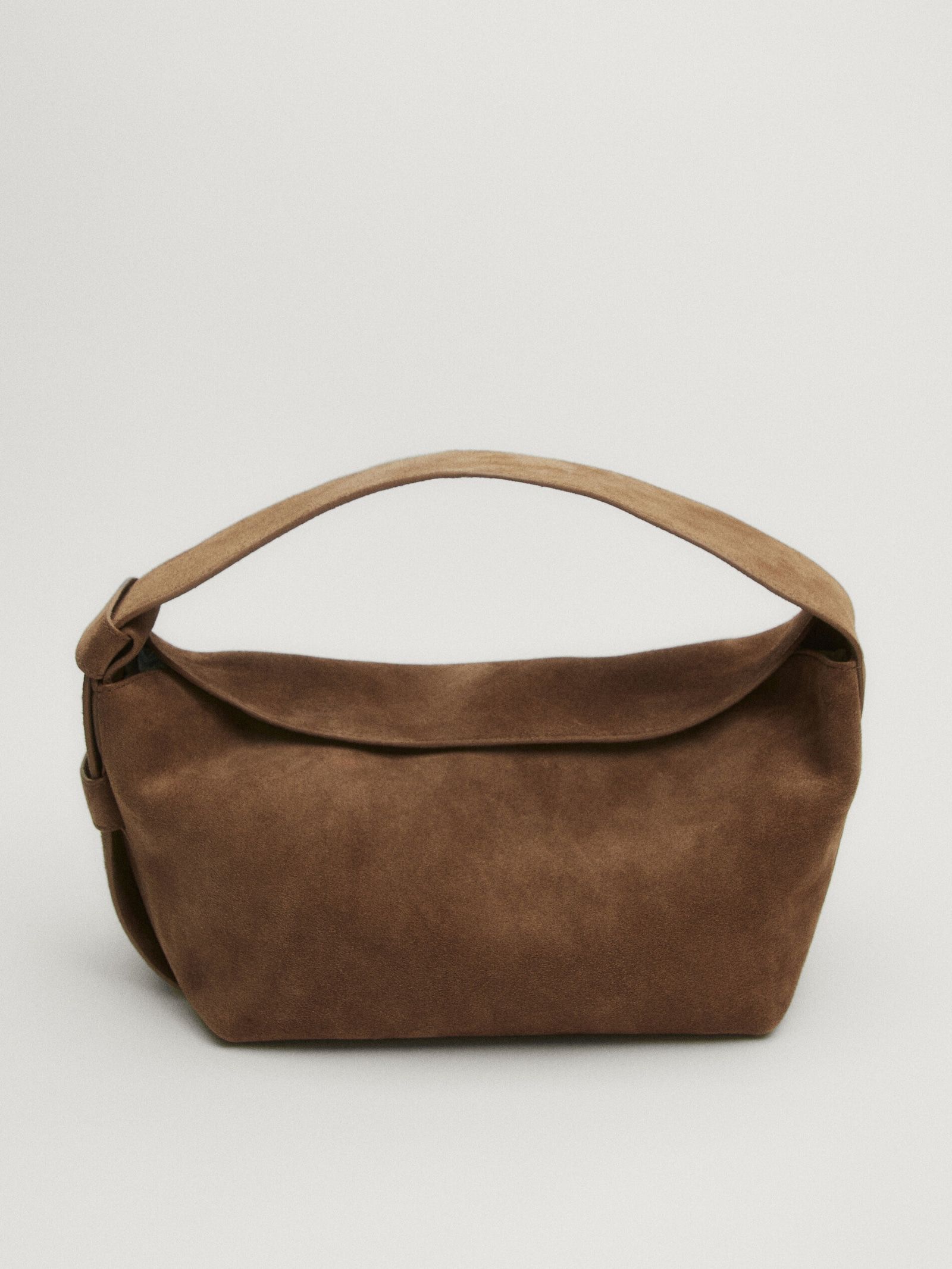 Split suede leather shoulder bag | Massimo Dutti UK