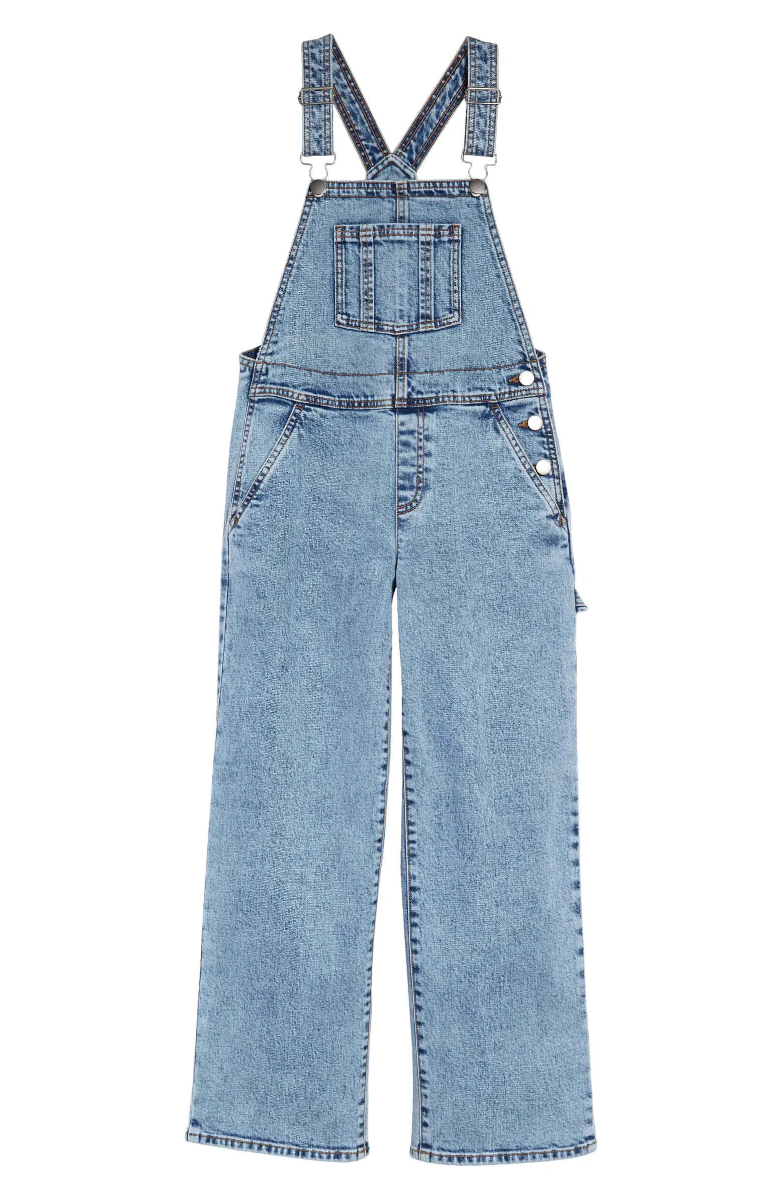 Treasure & Bond Kids' Cotton Stretch Denim Overalls | Nordstrom | Nordstrom
