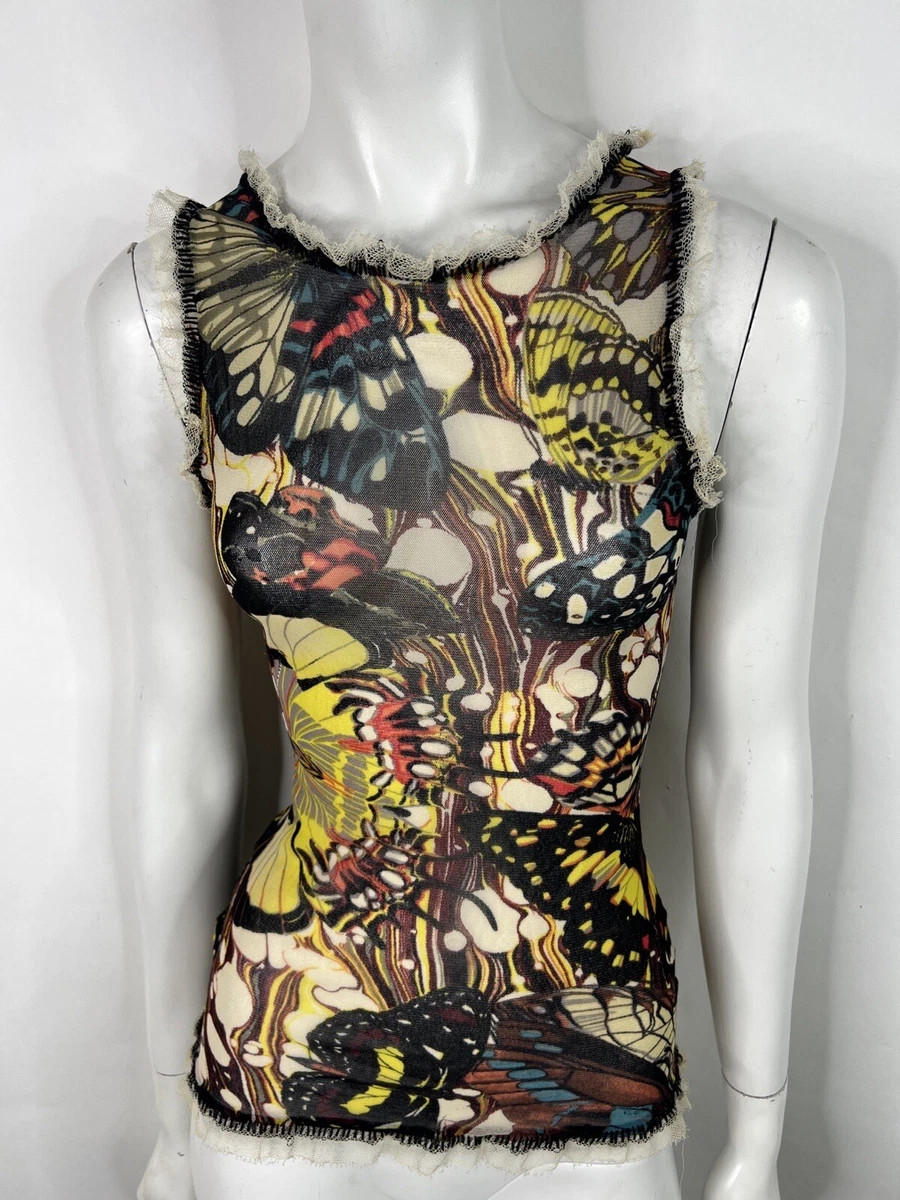 VTG JEAN PAUL GAULTIER BUTTERFLY PRINT MESH TOP S  | eBay | eBay US