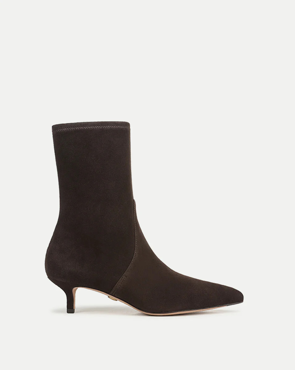 Lisa Stretch Kitten-Heel Ankle Boot | Veronica Beard