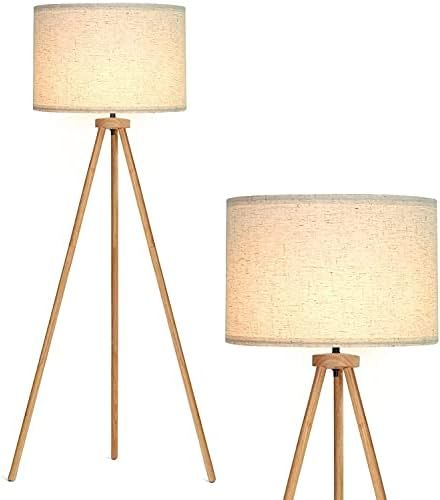 Tripod Floor Lamp, Modern Standing Lamp, Mid Century Wood Tall Lamp, Corner Floor Lamp for Living... | Amazon (US)