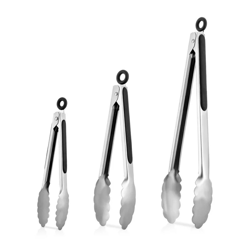 Abaima 3 Pcs Kitchen Tongs for Cooking,8'' 10'' 13'' Stainless Steel Serving Tongs Barbecue Tongs... | Walmart (US)