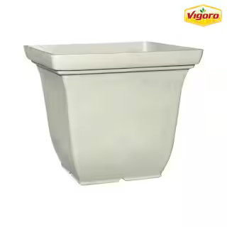 Franklin Large White Resin Lightweight Square Planter with Optional Drainage Holes(17.7 in. L x 1... | The Home Depot