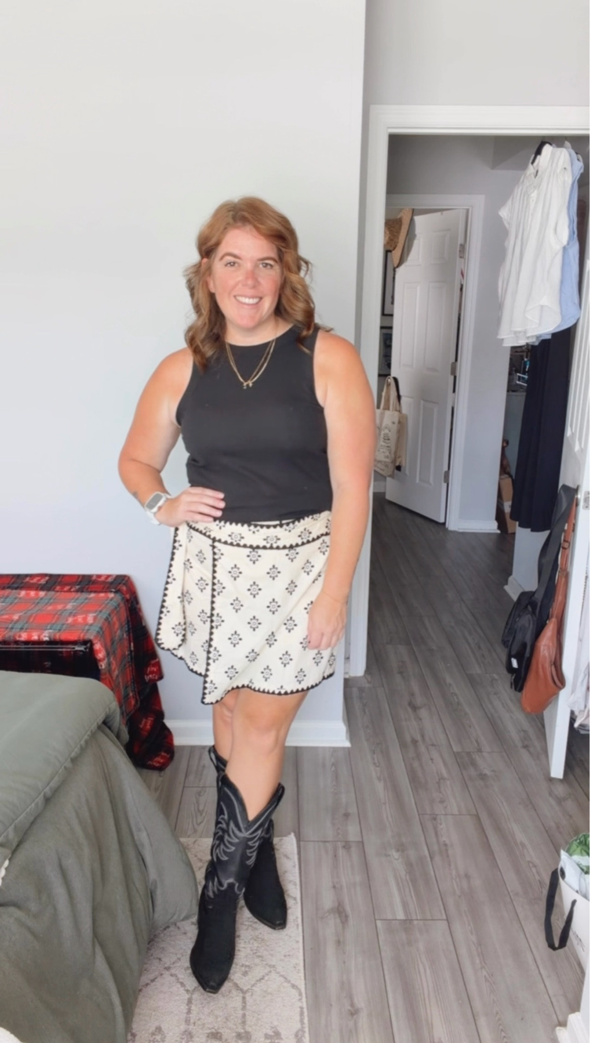 A cute look from Amazon and boots is always a winner, right?! But is the outfit a winner for the Ella Langley concert? 

Both the tank and skort (yes, skort) are from Amazon and they both run TTS! The boots are Tecovas and also run TTS!

#LTKMidsize #LTKOver40 #LTKootd