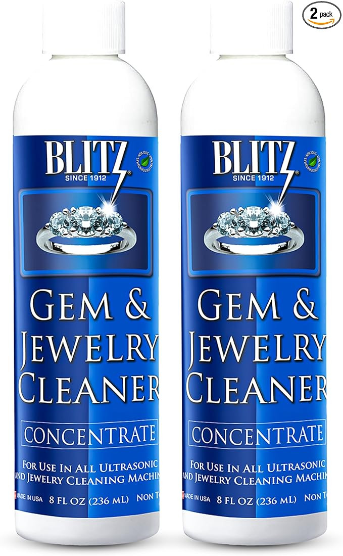 Blitz Gem & Jewelry Cleaner Liquid Concentrate for Gold, Silver, Platinum Jewelry Cleans Non-Poro... | Amazon (US)