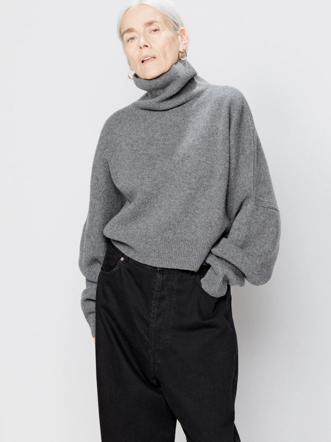 Roll neck wool cropped cocoon jumper | Raey | Matches (US)