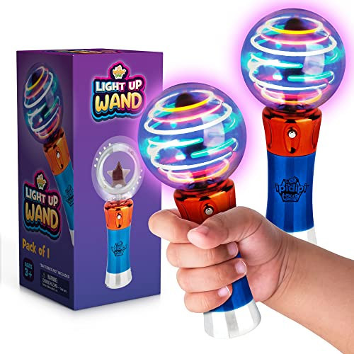 IPIDIPI TOYS Spinning Light Up Magic Wand for Kids, 2 Pack, LED Sensory Globe Wand - Christmas Stocking Stuffers Light Up Toys, Small Gift, Goodie Bag - Birthday Party Favors for Boys and Girls | Amazon (US)