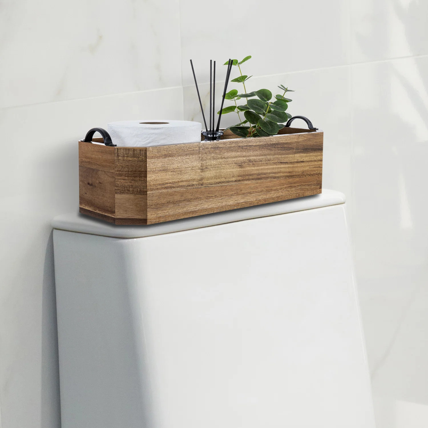 Countertop Bathroom Decorative Toilet Tank Basket Tray | Wayfair North America