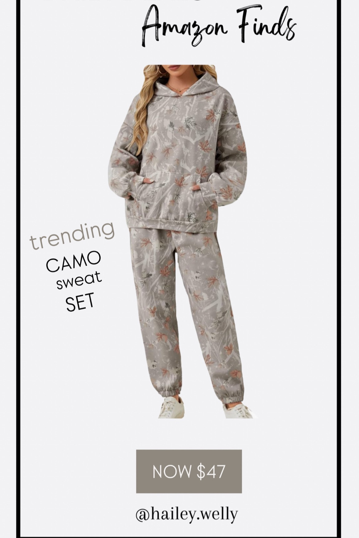 the viral camo sweat set that is in style is now $47 on amazon!!! 

#LTKStyleTip #LTKSeasonal #LTKSaleAlert