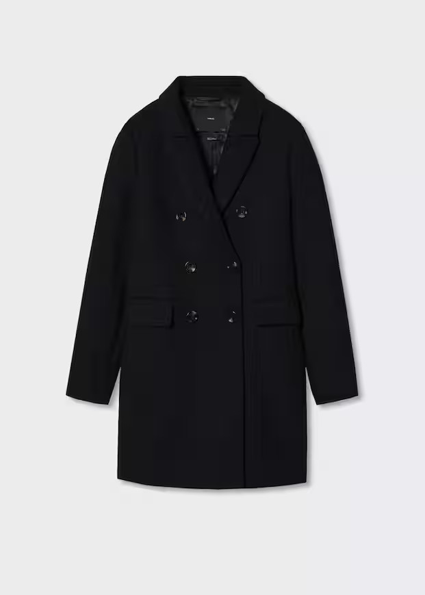 Wool double-breasted coat -  Women | Mango USA | MANGO (US)