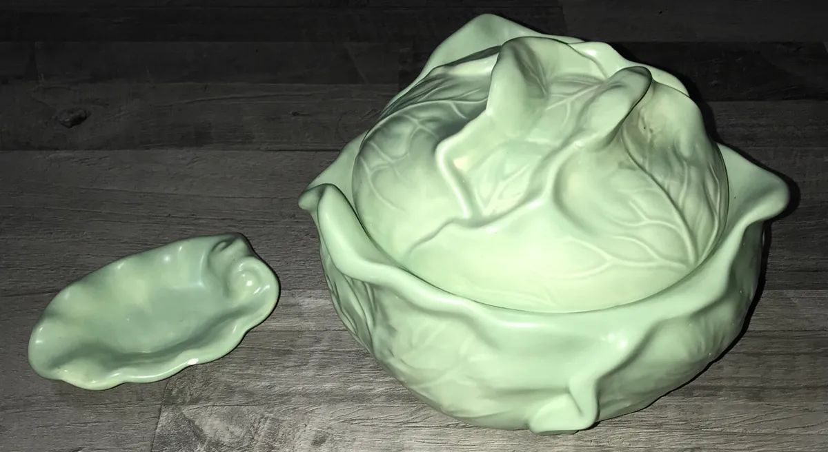 Vtg Holland Mold Ceramic Cabbage Lettuce Bowl with Lid Serving Dish Container  | eBay | eBay US