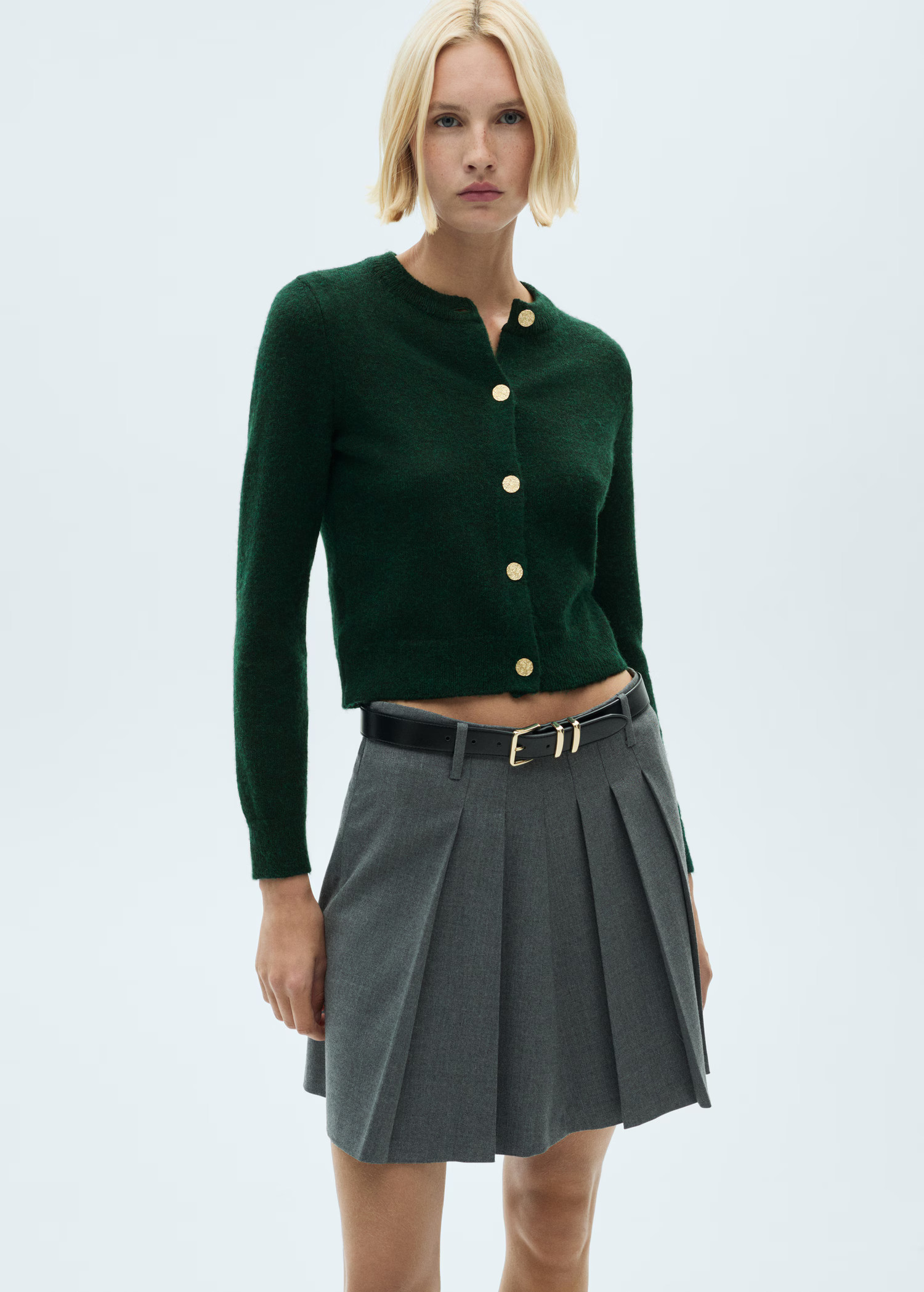 Knitted cardigan with jewel button | MANGO (US)