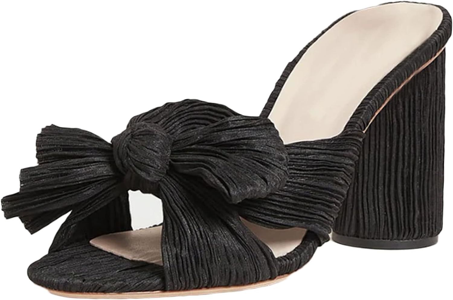 MeiLuSi Womens Bow Knot Heeled Sandals Chunky Block Heel Platform Sandals Wedding Dressed Sandals | Amazon (US)