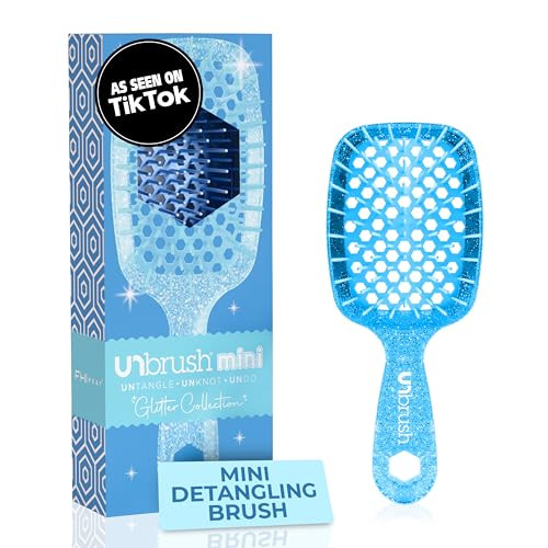 FHI Heat UNbrush Mini Detangler Brush for Pain-Free Brushing on All Wet or Dry Hair Types — Durable Duoflex Anti-Static Bristles, Lightweight Handle, Vented Mini Hair Brush, Sapphire Blue | Amazon (US)