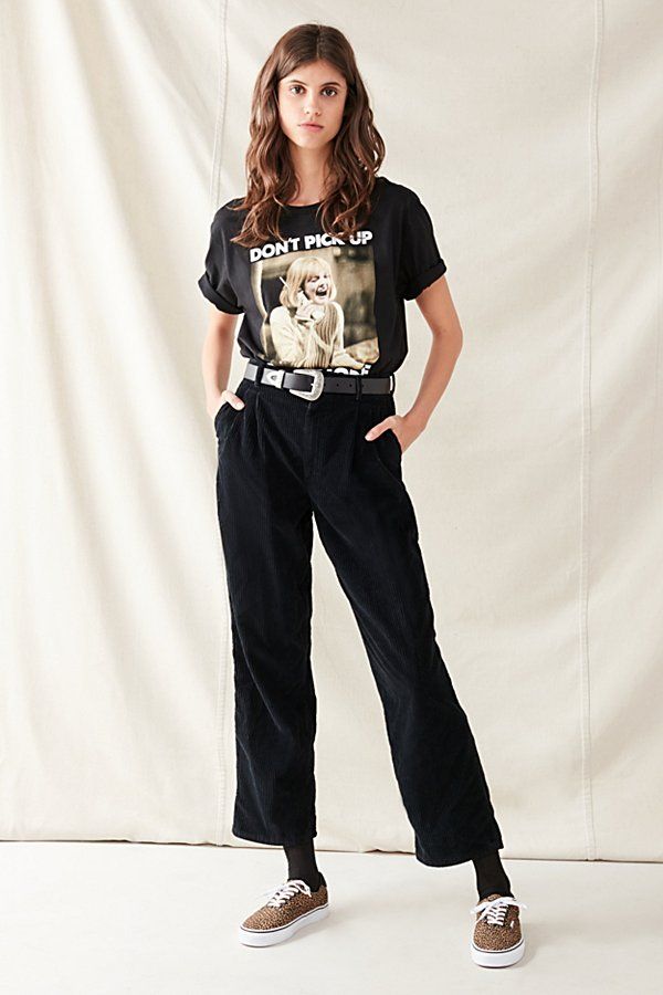 Vintage Corduroy High-Rise Pant - Black XS at Urban Outfitters | Urban Outfitters (US and RoW)