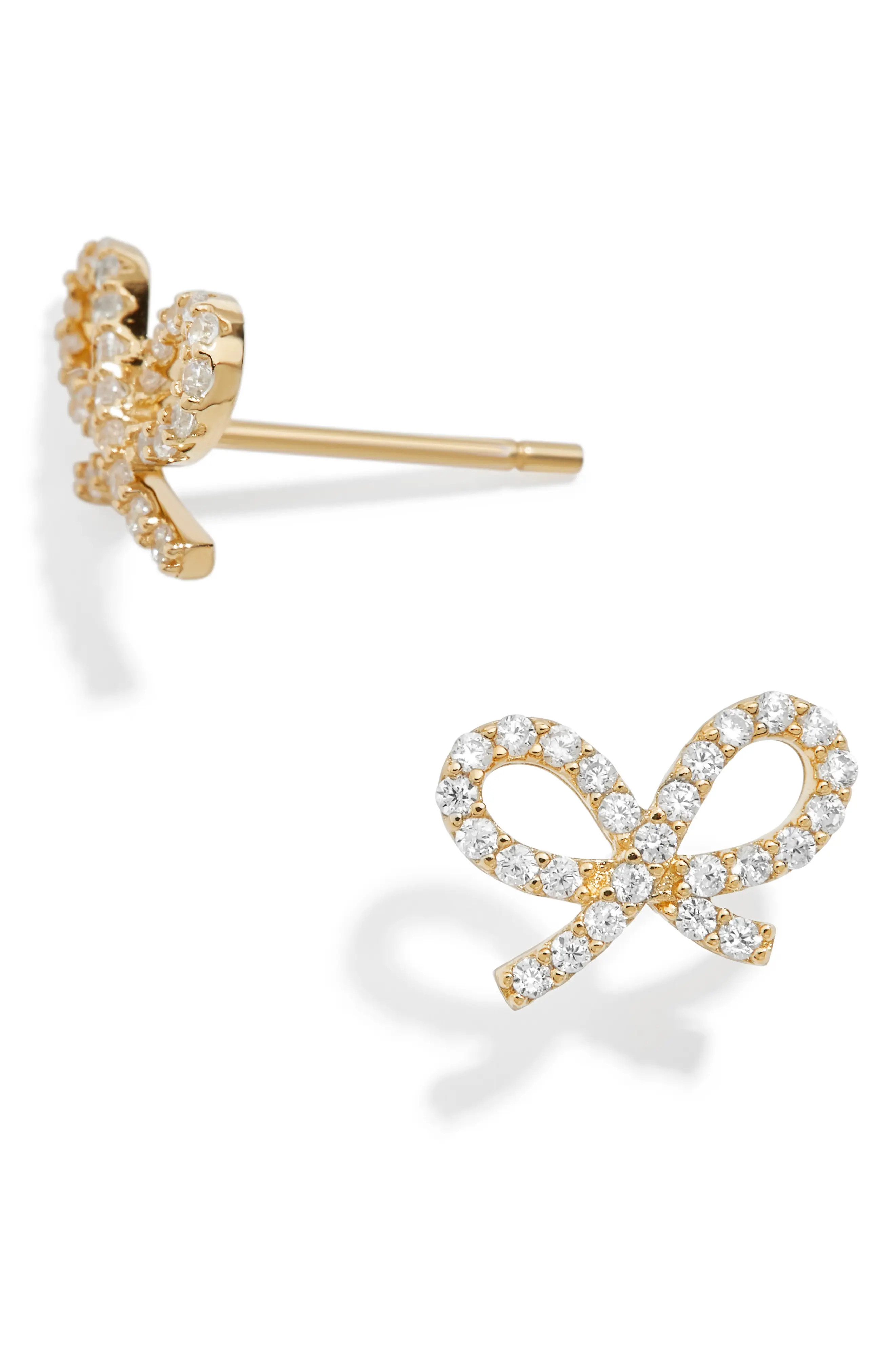 BaubleBar Gala 18K Gold Vermeil Bow Stud Earrings | Nordstrom | Nordstrom