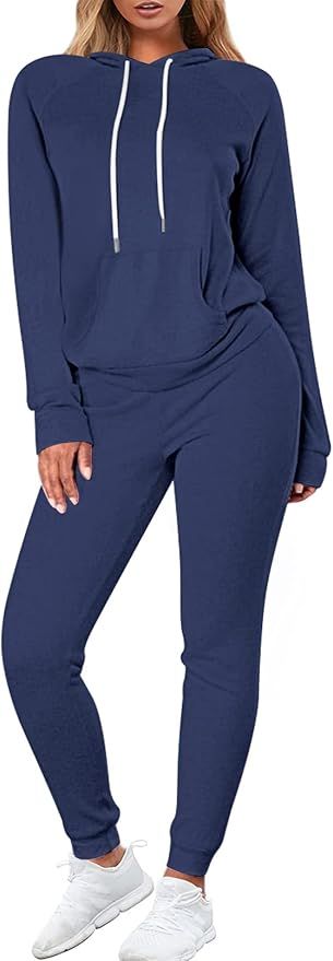 FUPHINE Women's Tie Dye Jogger Outfit Sweatsuit 2 Piece Sweatshirt Long Sleeve Hooded and Pants L... | Amazon (US)