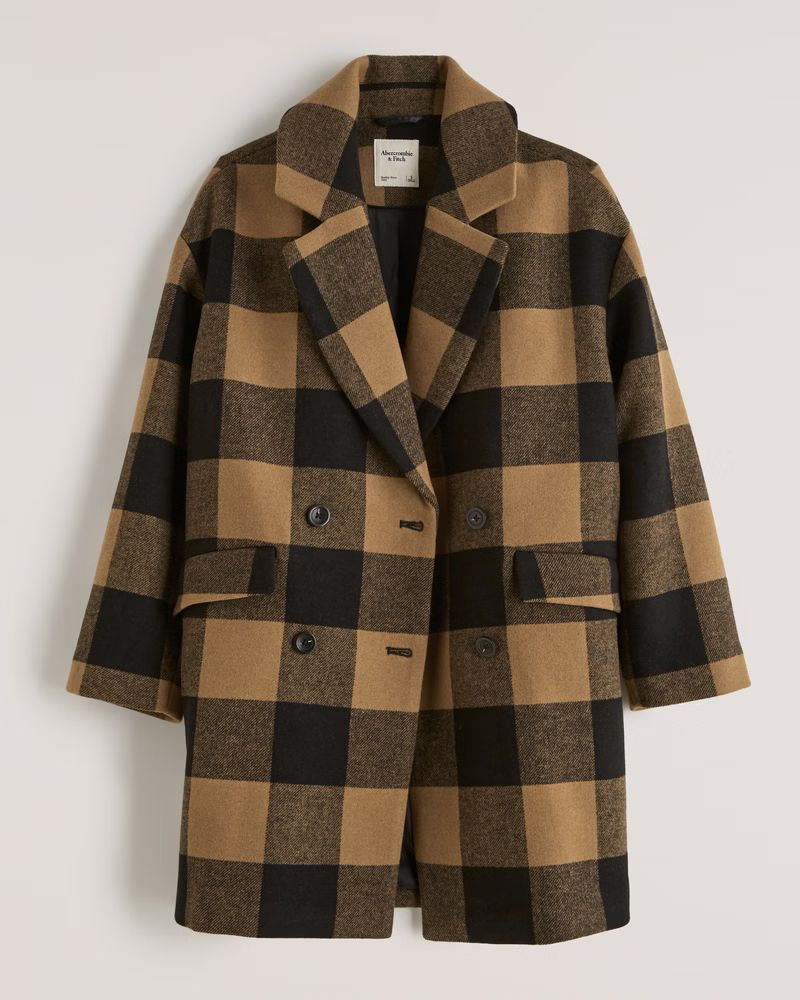 Short Wool-Blend Coat | Abercrombie & Fitch (US)