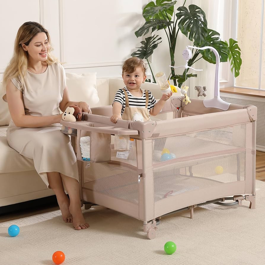 5 in 1 Pack and Play, Portable Travel Baby Bassinet, Foldable Travel Playard Playpen for Toddler,... | Amazon (US)