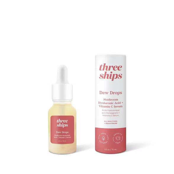 Three Ships Dew Drops Mushroom Hyaluronic Acid + Vitamin C Serum - 0.5oz | Target