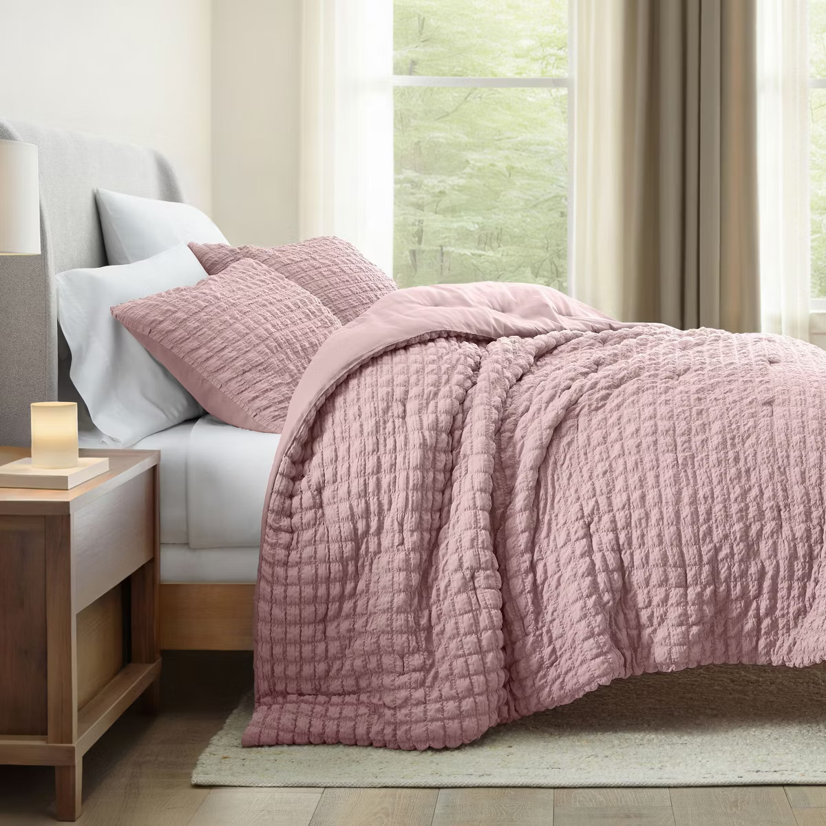 Seersucker Textured Comforter Set, All-Season Down Alternative – Ultra Soft & Lightweight – 3... | Target
