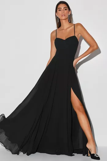ASOS DESIGN slinky wrap blouson sleeve dress in black
