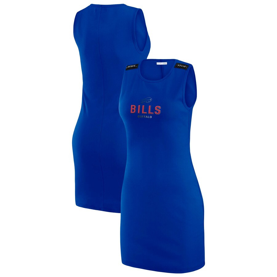 Women's Buffalo Bills WEAR by Erin Andrews x Gracie Hunt Royal Ribbed Tank Dress | NFL Shop